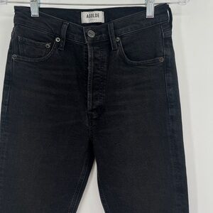 AGOLDE‎ Women's Nico High Rise Slim Fit Black Jeans Hotline Wash Organic Size 26